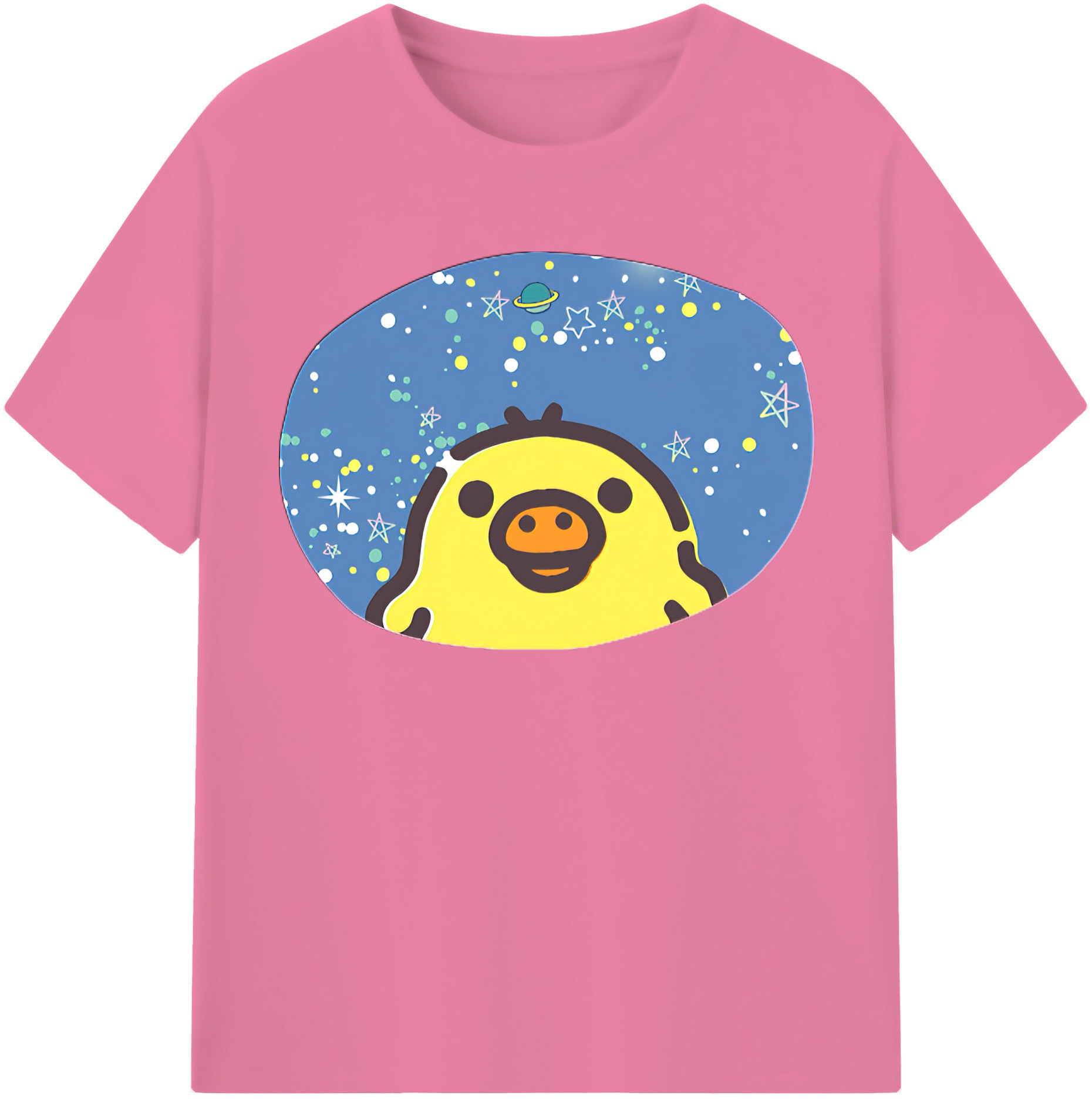 （画像用） リラックマ リラックマ キイロイトリ Rilakkuma Korilakkuma Kiiroitori 綿100％半袖Tシャツ（フロントプリント）